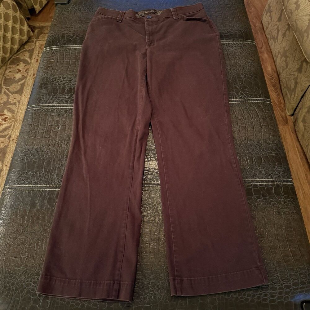 Lee Comfort Waistband Pants Women Size 16 Medium High Rise